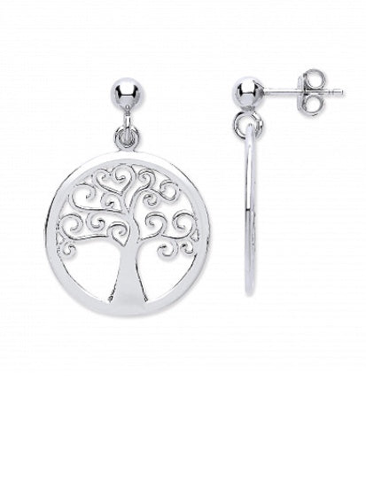 Silver Tree of Life Stud Earrings (Ser0501)