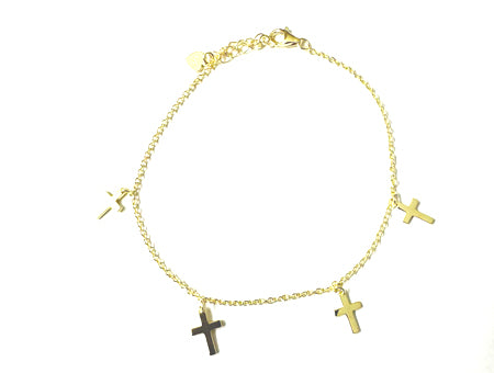 Silver Gold Plated Cross Bracelet (030)