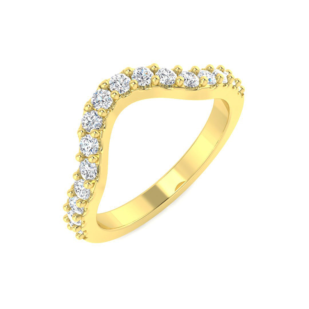 9ct White Gold Brilliant Cut Diamond Shaped Wedding Ring (Sr6627)