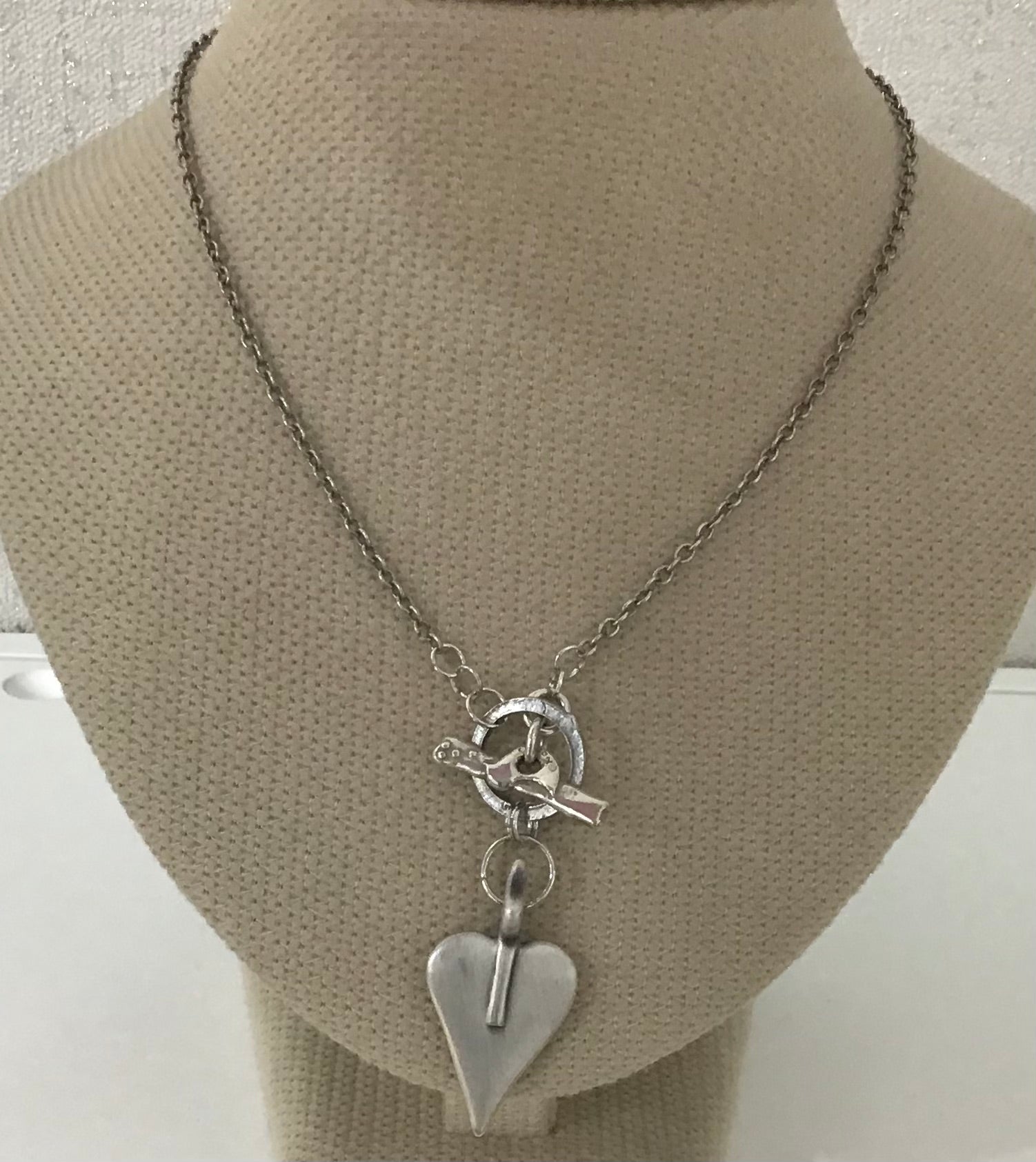 Danon Heart T-bar Necklace