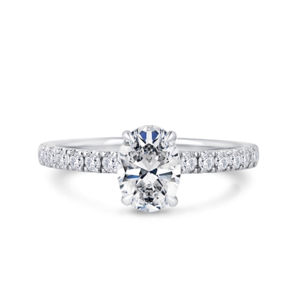 1.40ct Halo Set Oval Lab Grown Diamond Solitaire Ring.(Oss02)