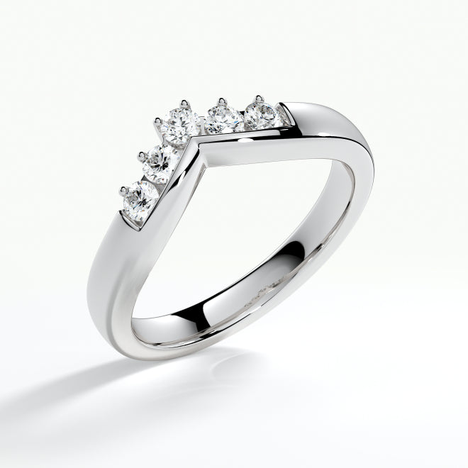 9ct Yellow Gold Brilliant Cut Diamond Shaped Wedding Ring (Het10018920))