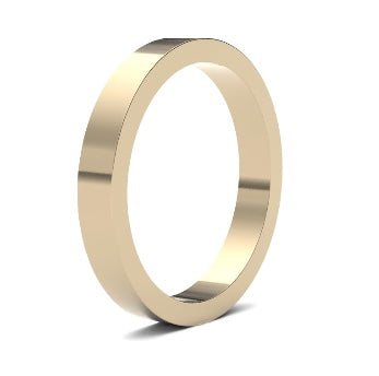 9ct 3mm Heavy Flat Court Wedding Ring. (3Lhe-9w)