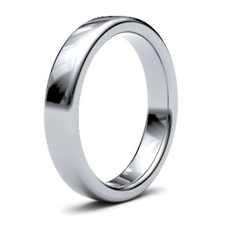 9ct 4mm Heavy Soft Court Wedding Ring (4Lhs-9w)