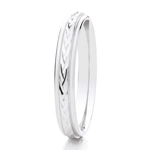 9ct Braid Centre Court Wedding Ring (AR506)