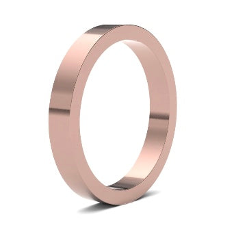 9ct 3mm Heavy Flat Court Wedding Ring. (3Lhe-9w)