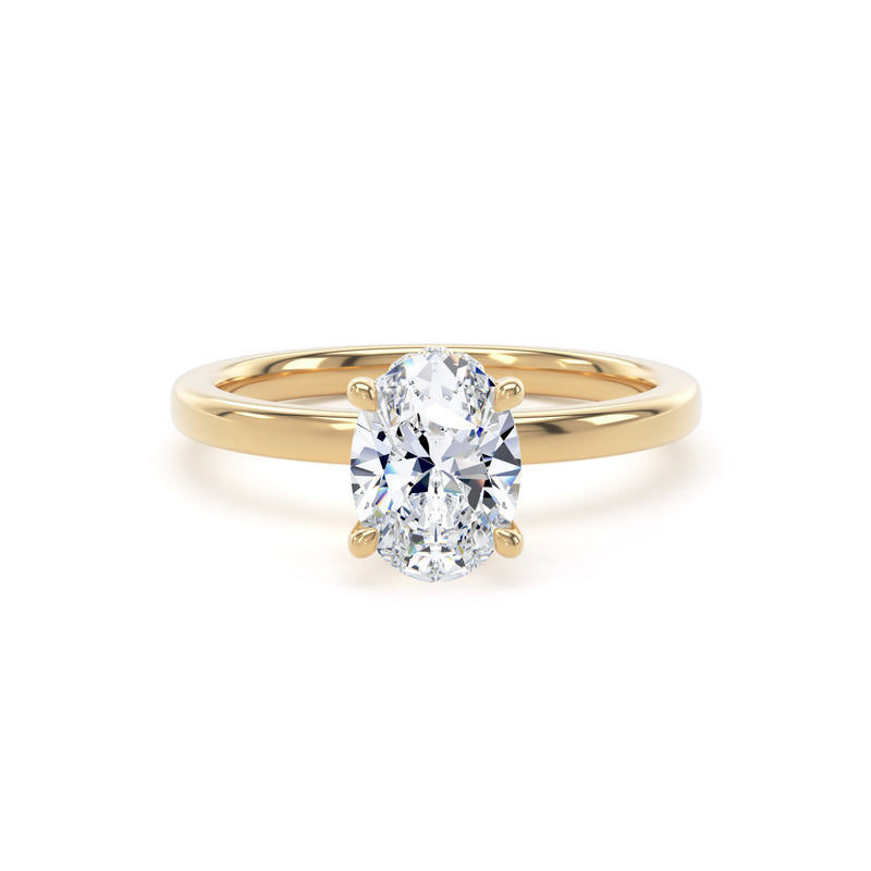 1.10ct Halo Set Oval Lab Grown Diamond Solitaire Ring. (Ops02)