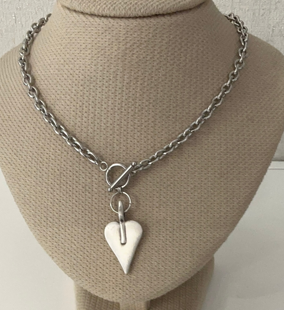 Danon Heart T-bar Necklace