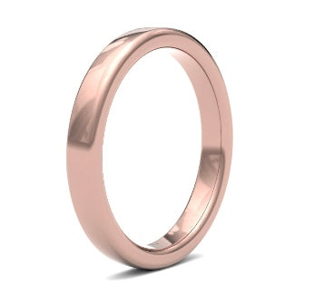 9ct 3mm Heavy Soft Court Wedding Ring (3Lhs-9w)