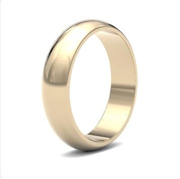 9ct 6mm Medium D Shape Wedding Ring (6Gmd-9w)