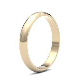 9ct 3mm Medium D Shape Wedding Ring (3Lmd-9w)