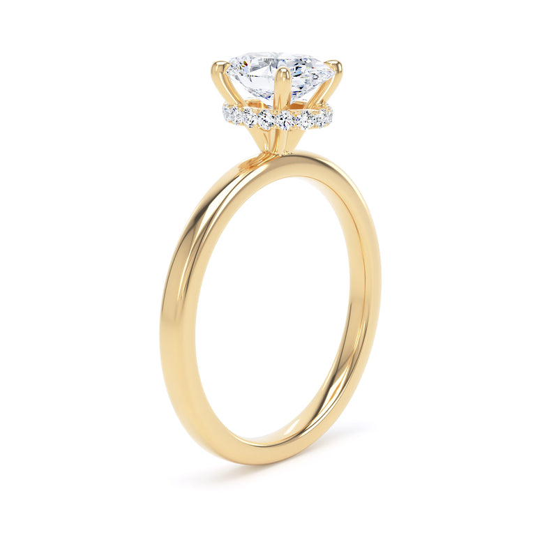 1.10ct Halo Set Oval Lab Grown Diamond Solitaire Ring. (Ops02)