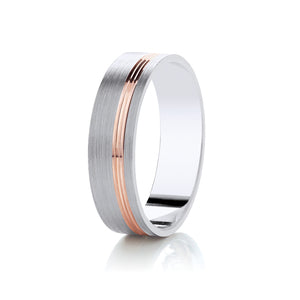 Two Colour Wedding Ring (Dc307b)