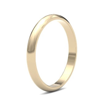 9ct 2.5mm D Shape Wedding Ring (2.5Lmd-9r)