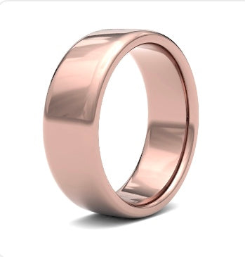 9ct 8mm Medium Soft Court Wedding Ring (8Gms-9y)