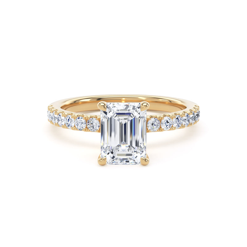 1.35ct Halo Set Emerald Lab Grown Diamond Solitaire Ring. (Esp01)
