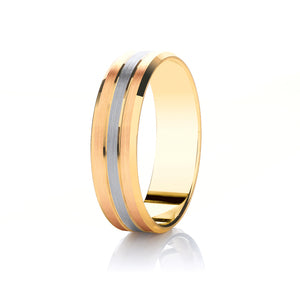Two Colour Wedding Ring (Dc103b)