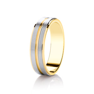Two Colour Wedding Ring (Dc308b)