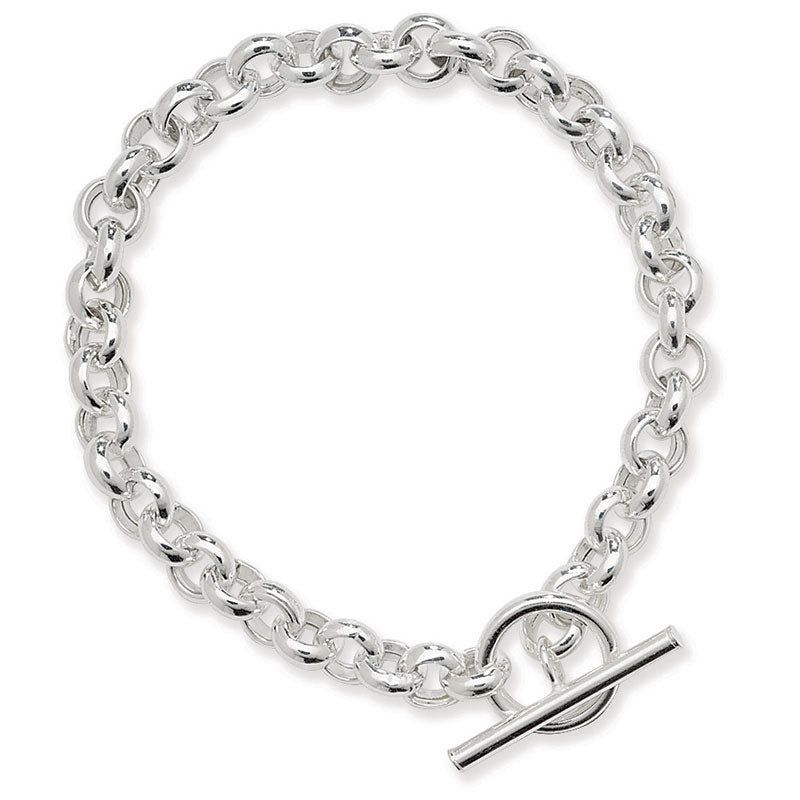 Silver Belcher T-bar Bracelet (Sbr135b)