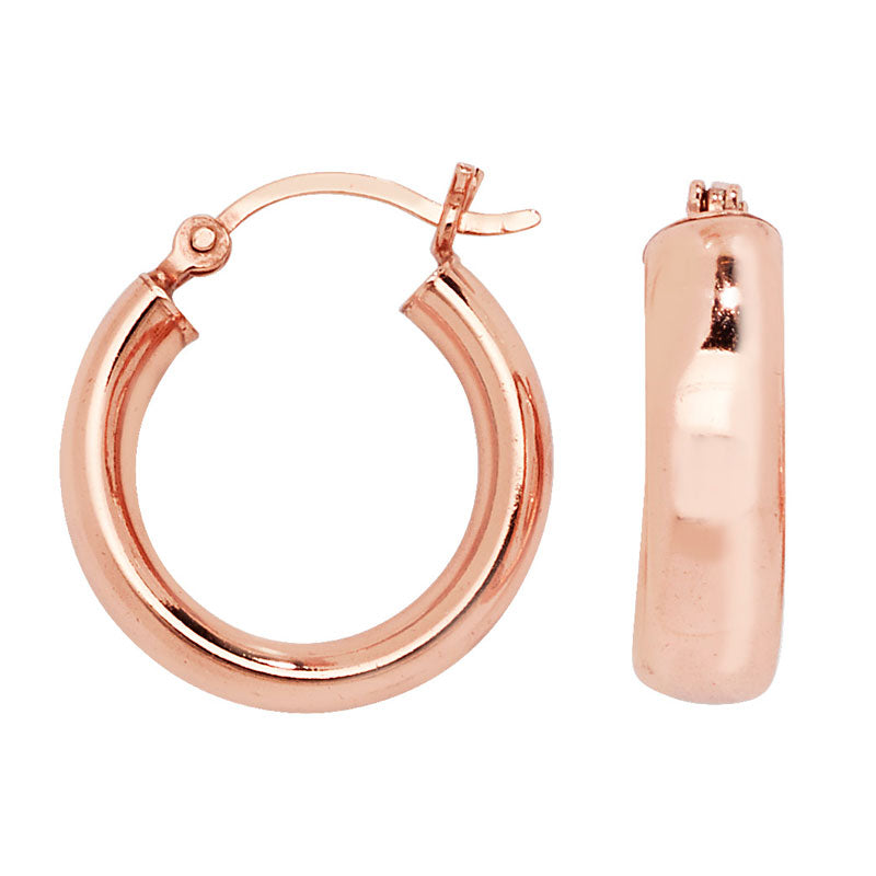 Silver Rose Gold Plated Creoles (Se435b)