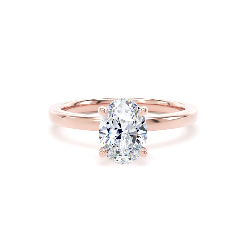 1.10ct Halo Set Oval Lab Grown Diamond Solitaire Ring. (Ops02)