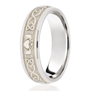 Silver Celtic Claddagh 6mm Wedding Ring (L102)