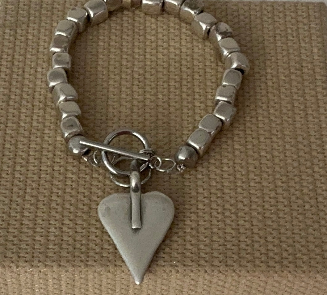 Danon Cube Heart T-bar Bracelet
