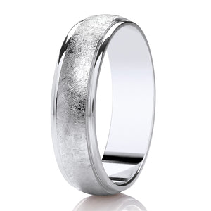 9ct White Gold Brushed Finish 4mm Wedding Ring (Dc301)