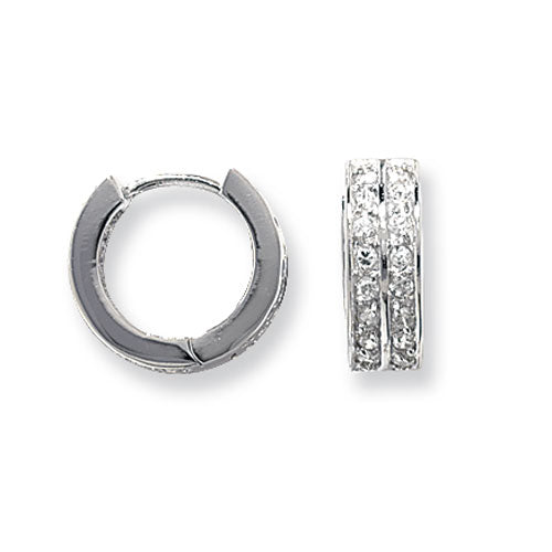 Silver Hinged Cubic Zirconia Earrings (G5219)