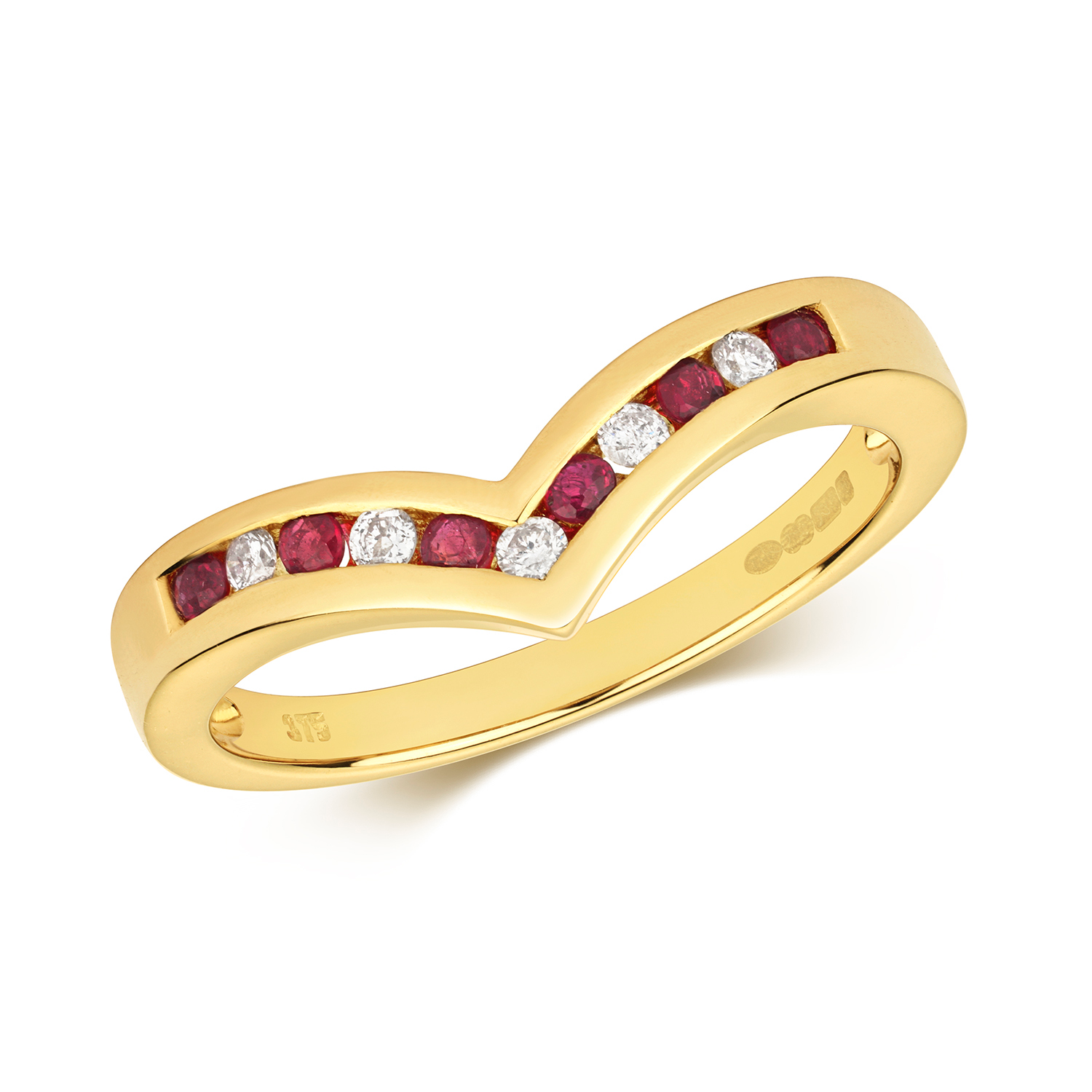 Ruby & Diamond Wishbone Ring (Rd268r)