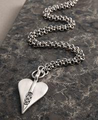 Danon Signature Crystal Heart Long Necklace