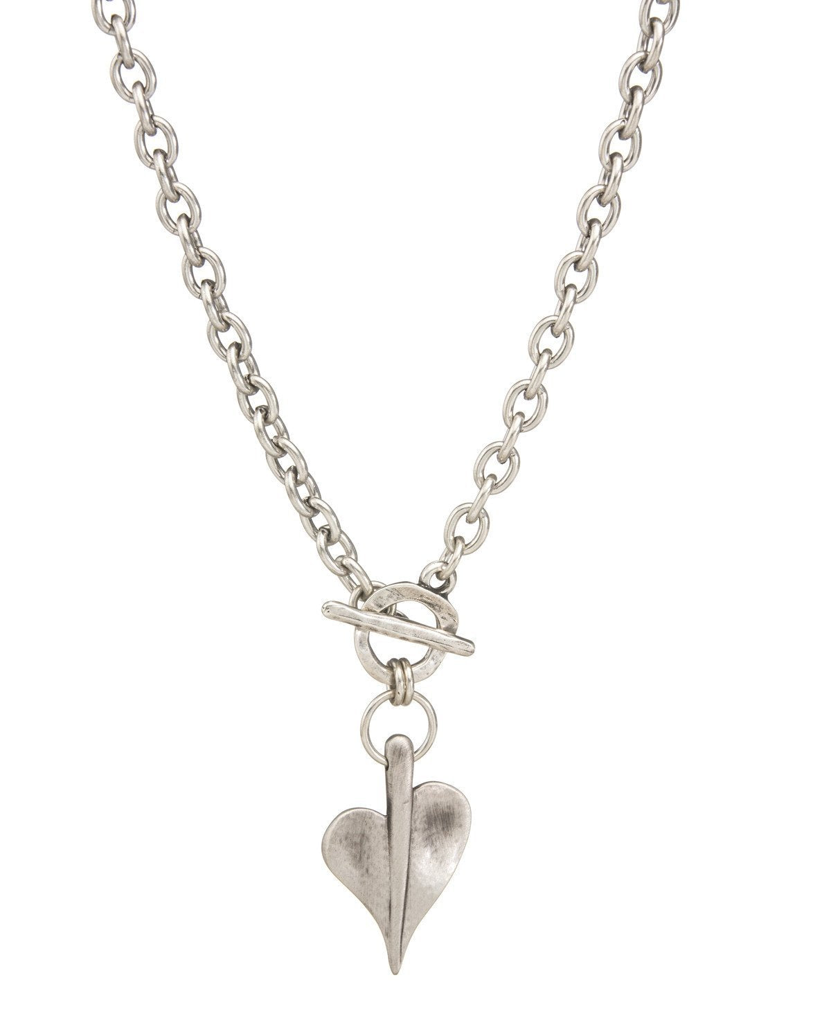 Danon Leaf of Love Heart T-Bar Necklace