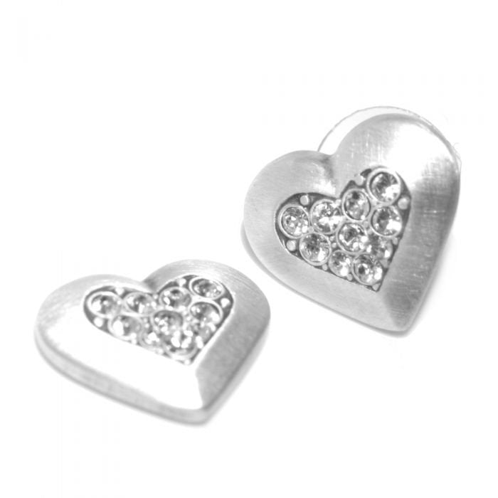 Danon Crystal Heart Stud Earrings