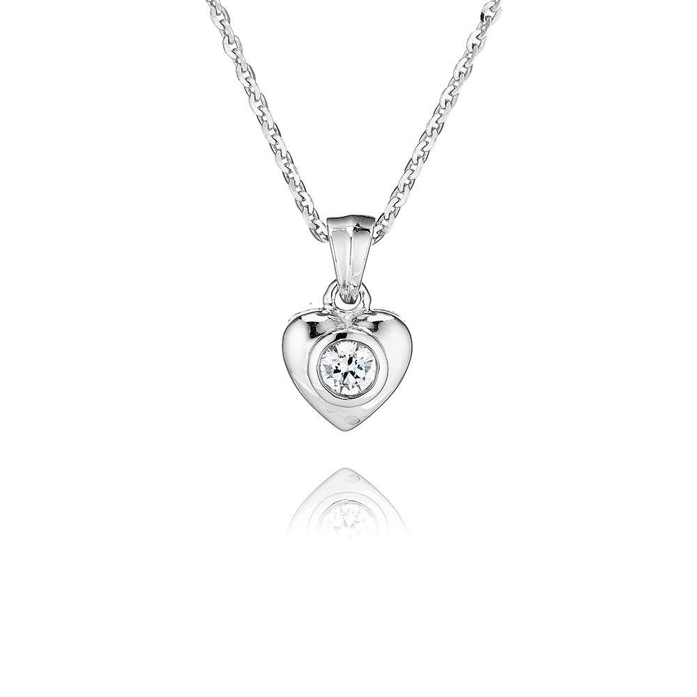 Perfection Silver Rubover Heart Pendant & Chain