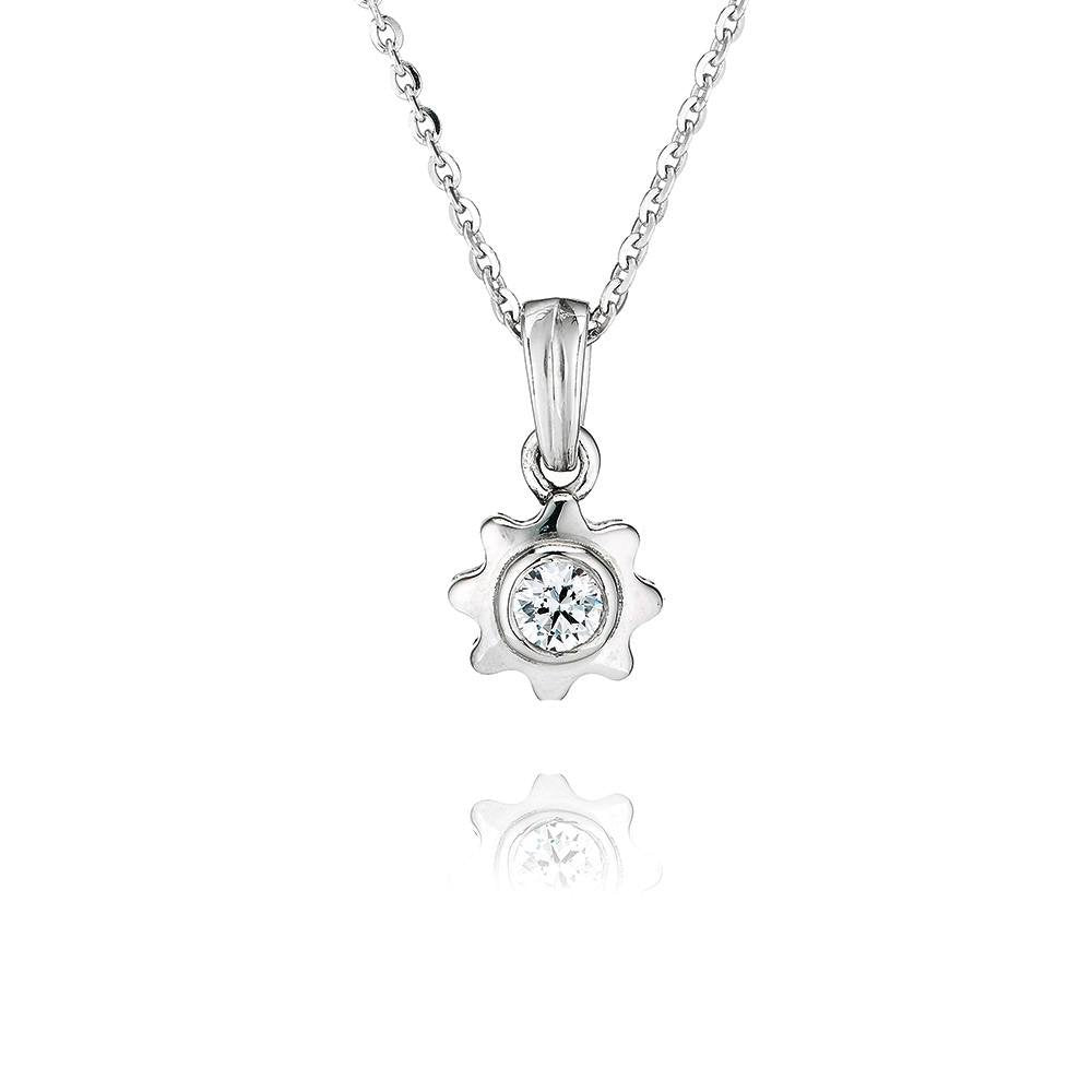 Perfection Silver Rubover Cog Pendant & Chain
