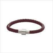 Brown Leather Gents Bracelet & Magnetic Fastener