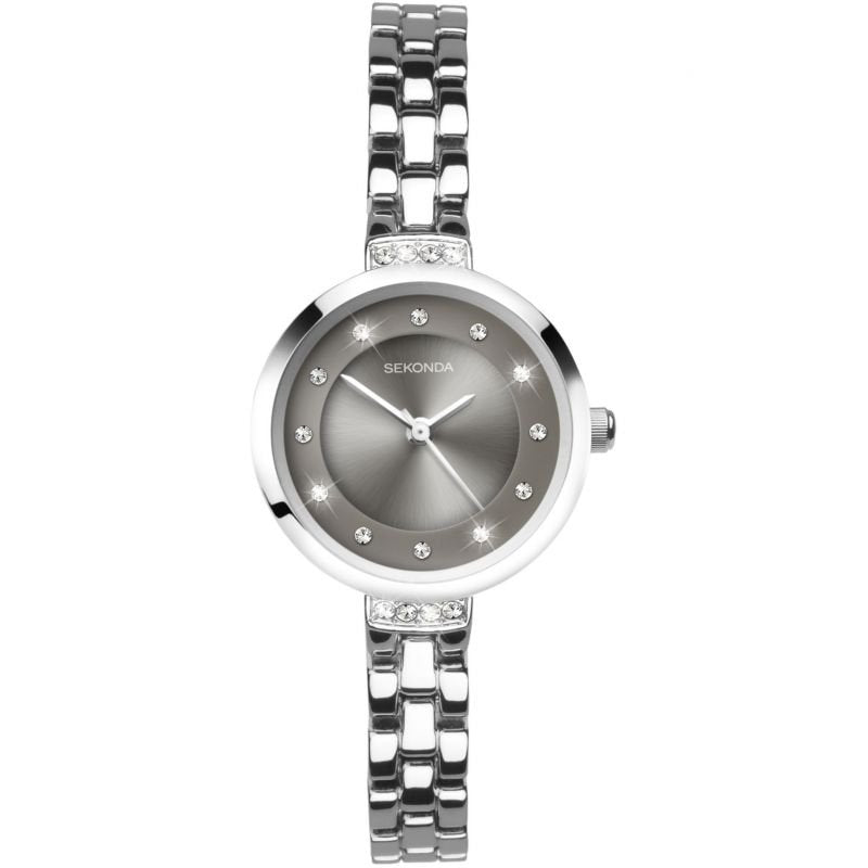 (2546) Sekonda Stainless Steel & Crystal Ladies Sale Watch