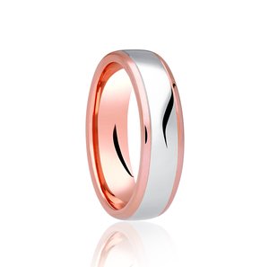 9ct Rose Gold & Argentium 6mm Wedding Ring