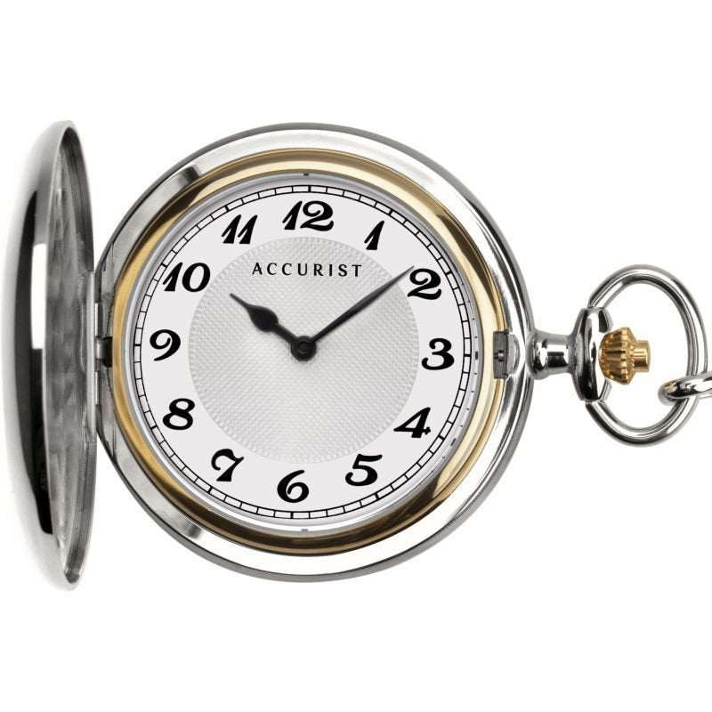 Accurist Stainless Steel Gents Pocket Watch