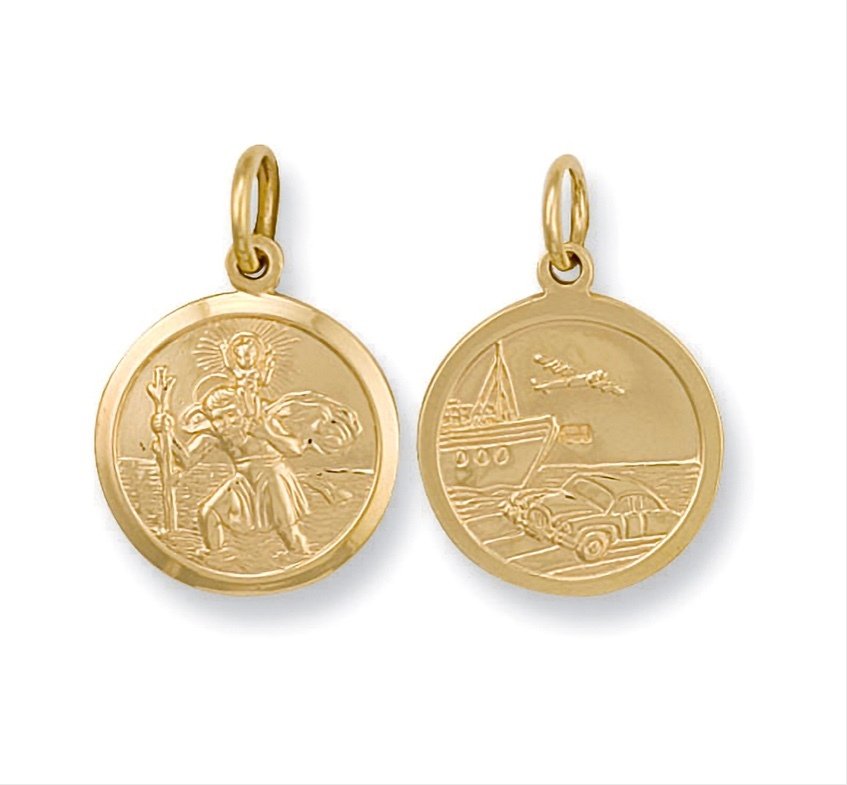 9ct Gold Round St Christopher