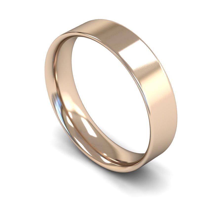 9ct 5mm Light Flat Court Wedding Ring (5Gle-9y)