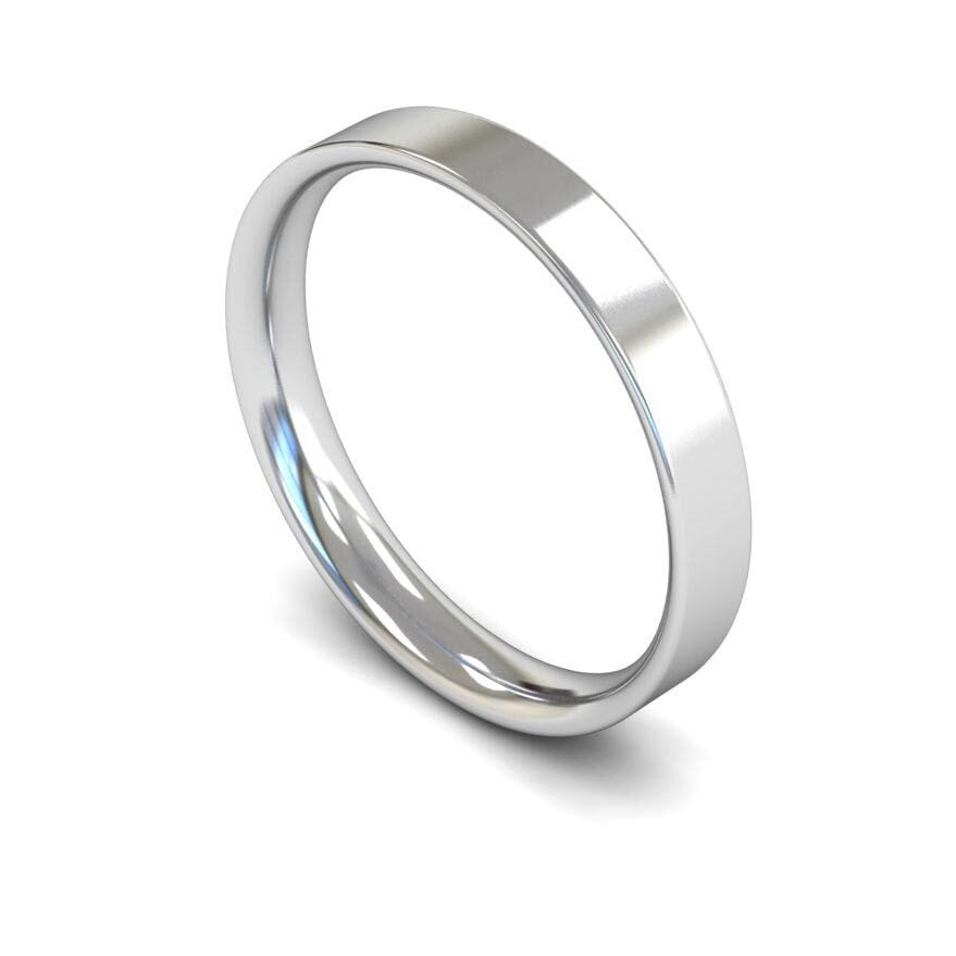 9ct 3mm Light Flat Court Wedding Ring (3Lle-9w)