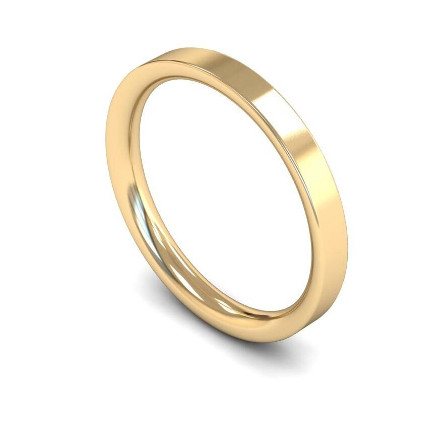 9ct 2.5mm Medium Flat Court Wedding Ring