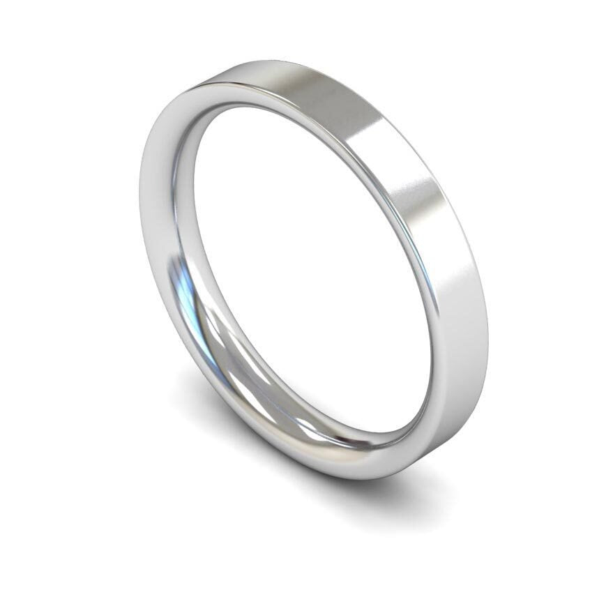 9ct 3mm Medium Flat Court Wedding Ring 3Lme-9w)