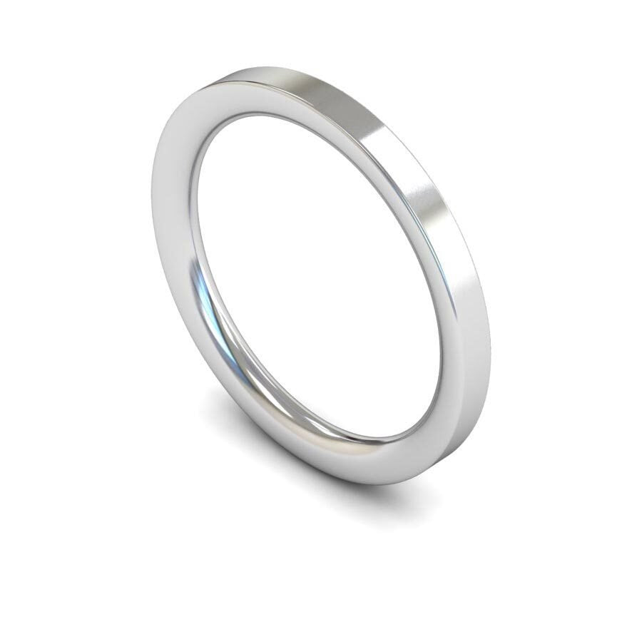 9ct 2mm Heavy Flat Court Wedding Ring (2Lhe-9w)