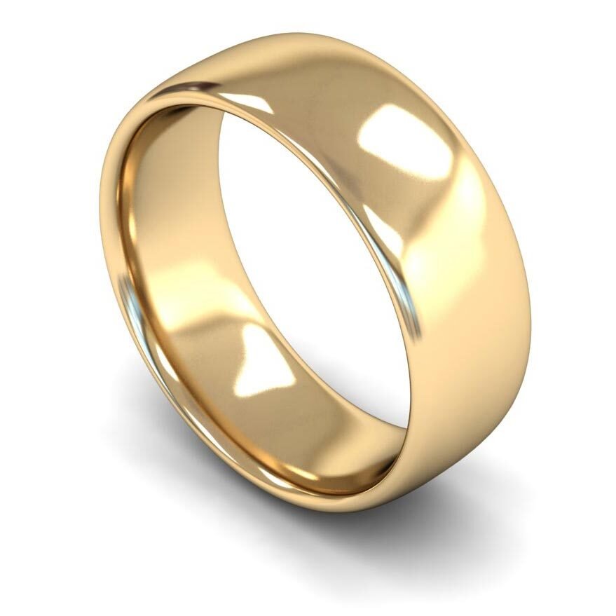 9ct 8mm Medium Soft Court Wedding Ring
