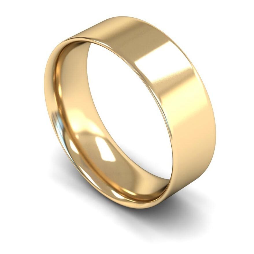 9ct 7mm Light Flat Court Wedding Ring (7Gle-9y)