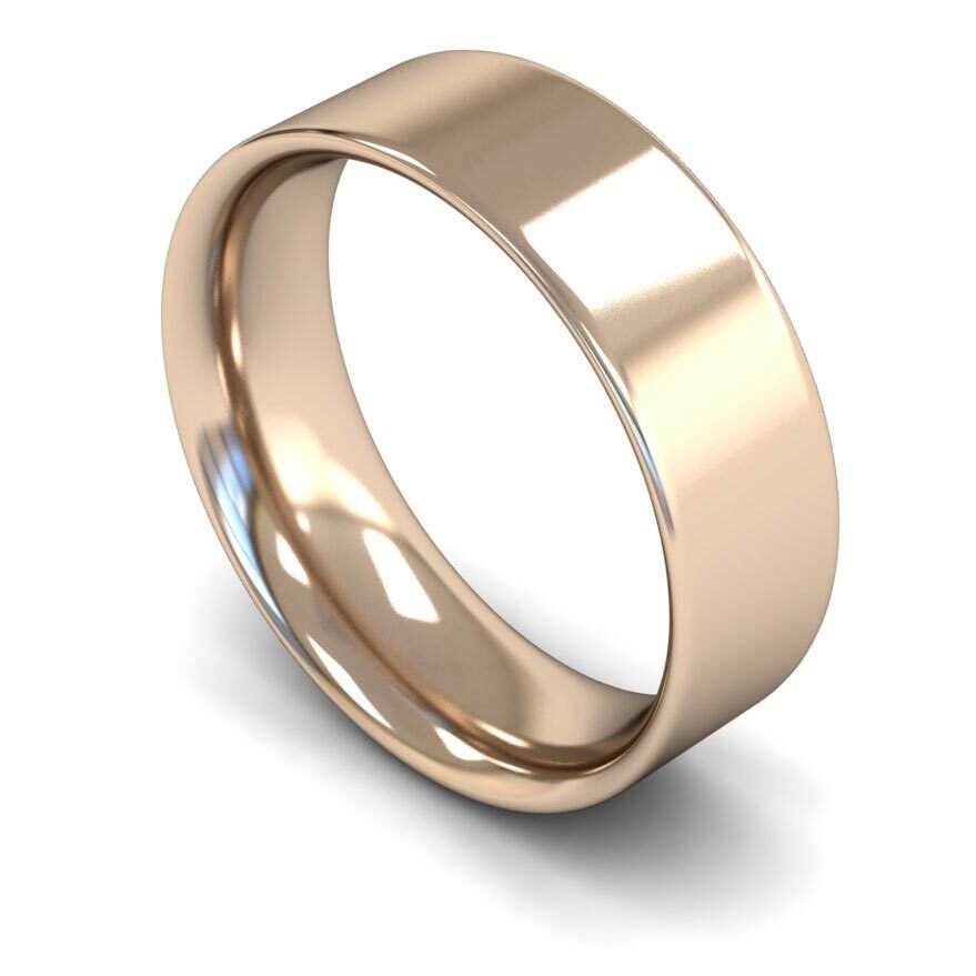 9ct 7mm Medium Flat Court Wedding Ring (7Gme-9r)