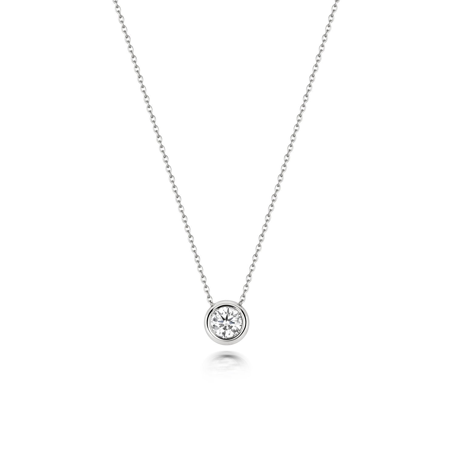 Diamond Solitaire Rubover Necklace