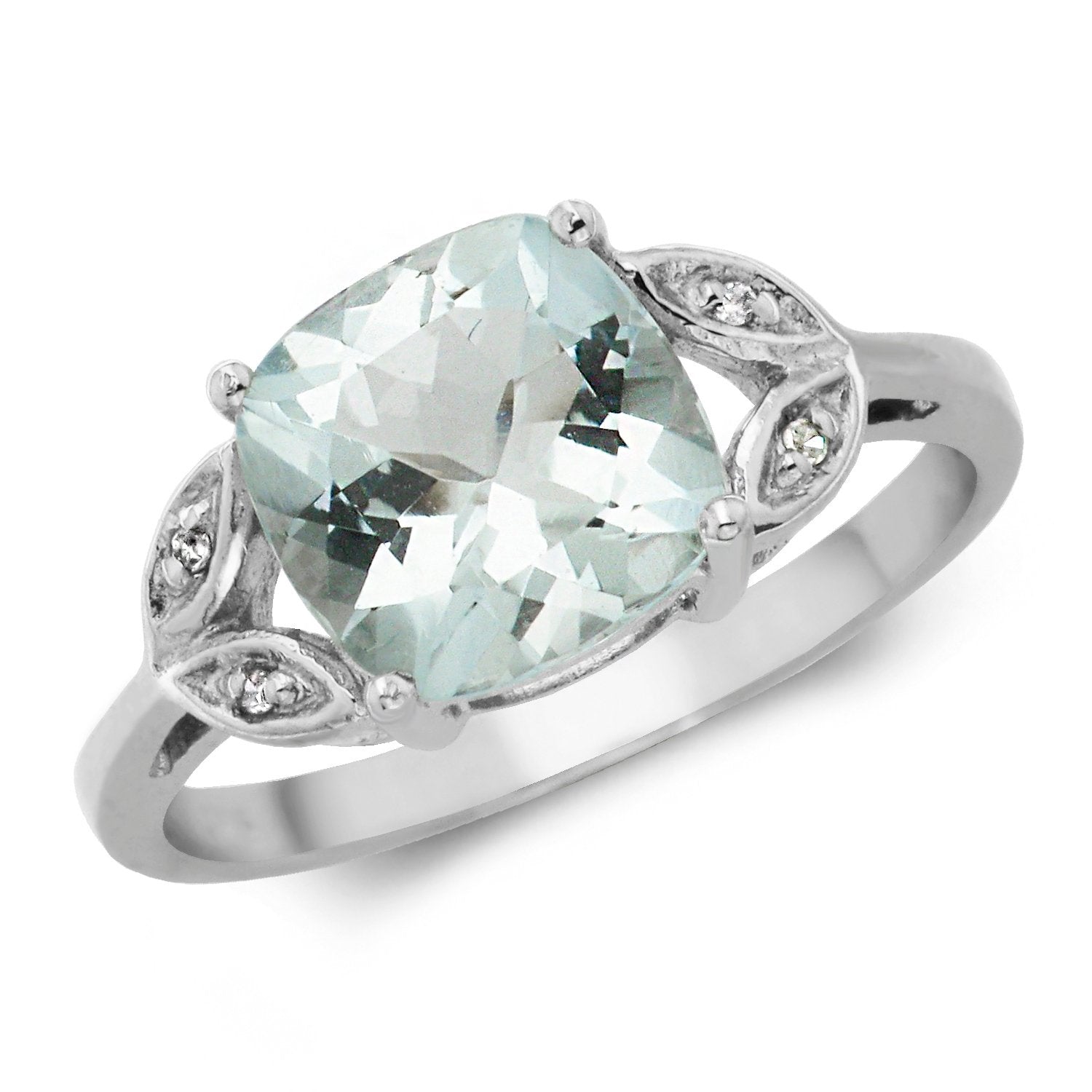 Aquamarine & Diamond Ring